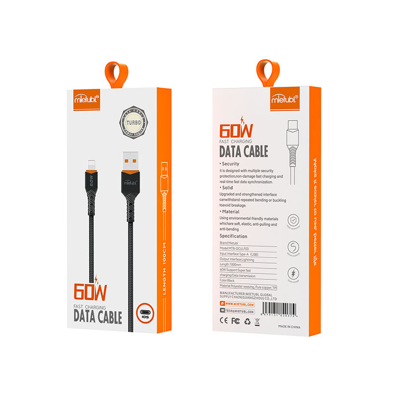 Mietubl Braided USB to Lightning Cable - 60W