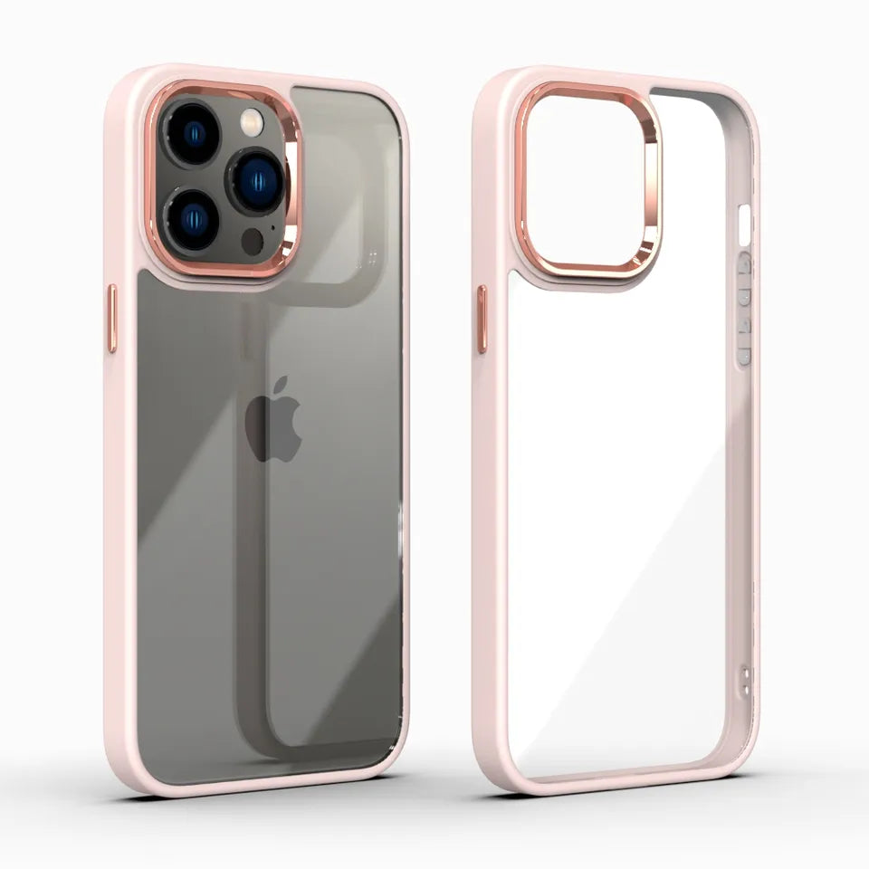 Apple IPHONE 15 PRO MAX Coloured Bumper Clear Case with Colored Bumper